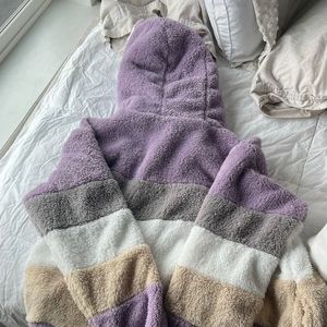 Fuzzy zip up sweater